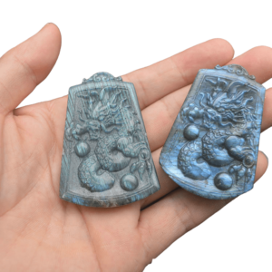 Crystal Dragon Carvings Labradorite Dragons Pendant with hole