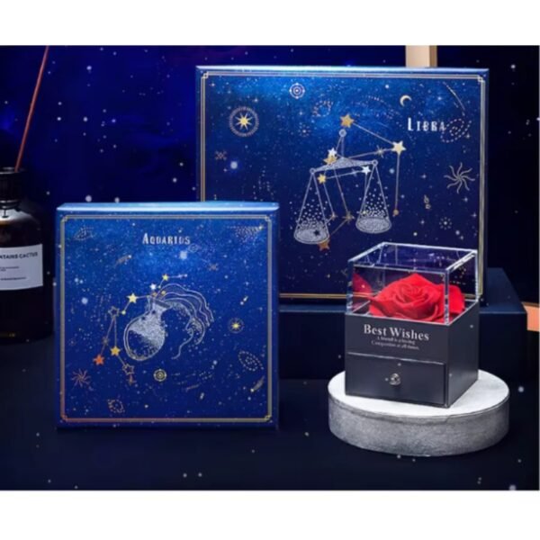 Zodiac Signs Healing Crystals Birthstones with Horoscope Box Set