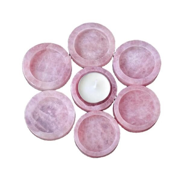 Rose Quartz Candle Holder - Image 3