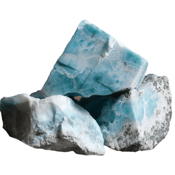 Rough larimar raw crystal rocks rough stone
