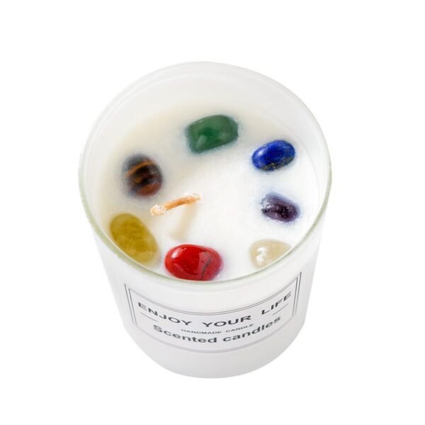 seven chakra crystal scented candle large glass jar