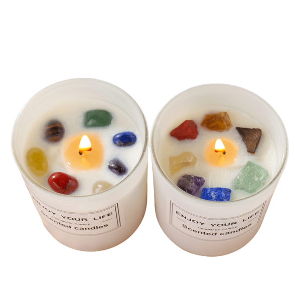 seven chakra crystal scented candle large glass jar