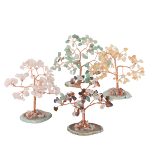 Crystal tree with agate slice base