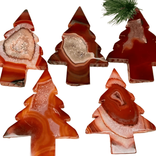 druzy agate carnelian christmas tree crystal carvings