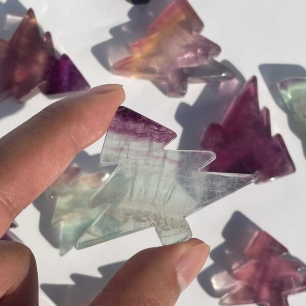 rainbow fluorite christmas tree mini crystal carvings