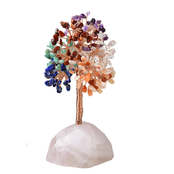 Raw Rose Quartz Base Crystal Tree - Image 3