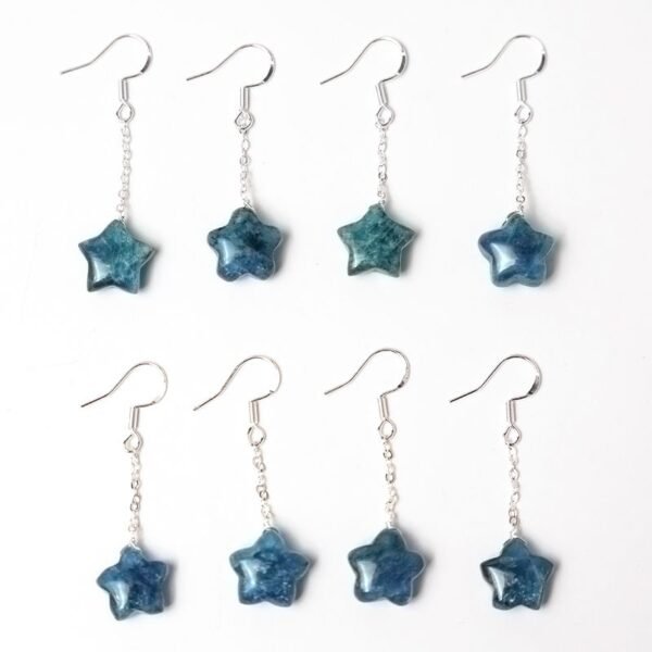 star shaped blue apatite crystal earrings