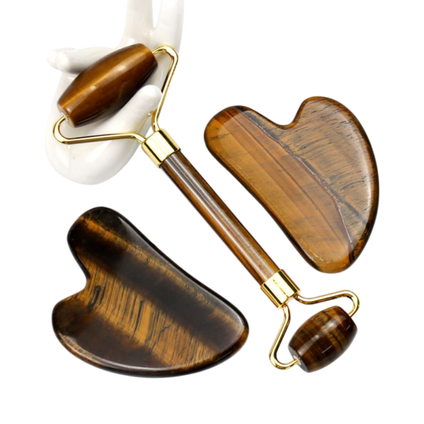 tiger eye stone face roller guasha boards