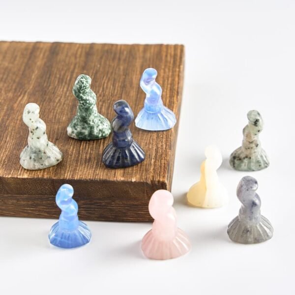 Natural Crystal Magic Broom Carving, Gemstone Broomstick Sculpture Desk Top Decor