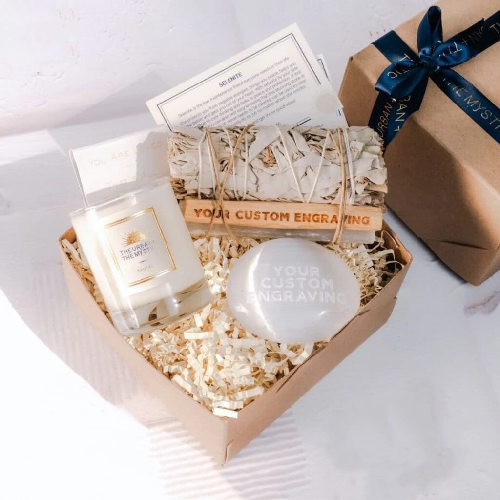 Personalized Box, Stash Box, Crystal Gift Box, Crystal Box, Witch Box, Tarot Card Box, Storage Box, Mystery Box engraved selenite