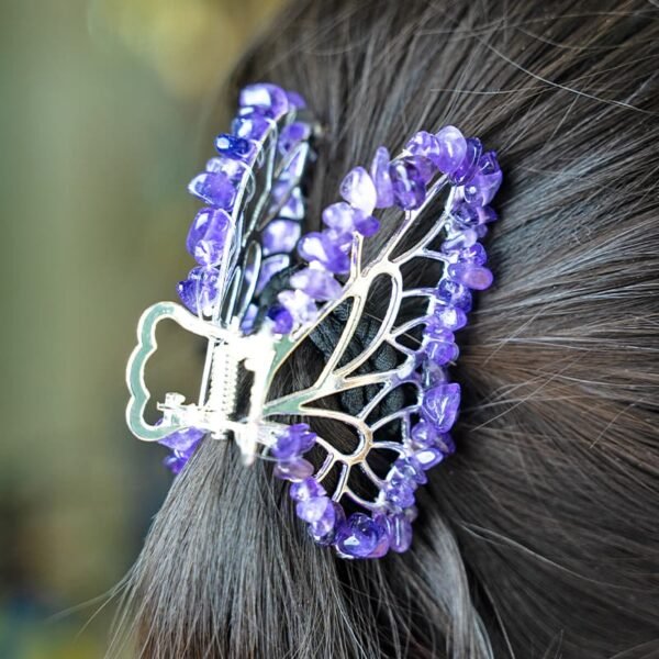 amethyst Butterfly Hair Clip