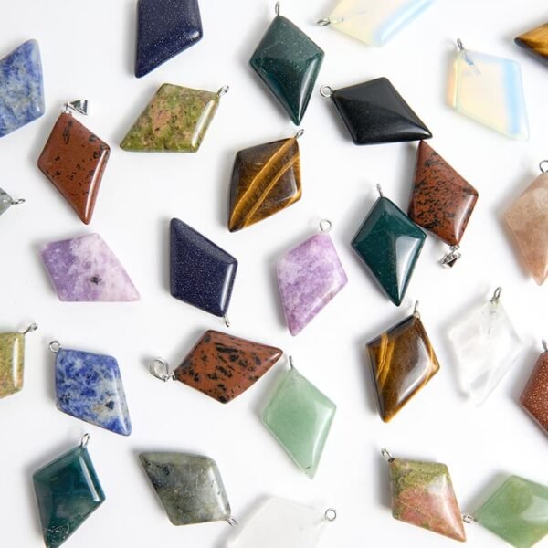 crystal gemstone diamond pendant