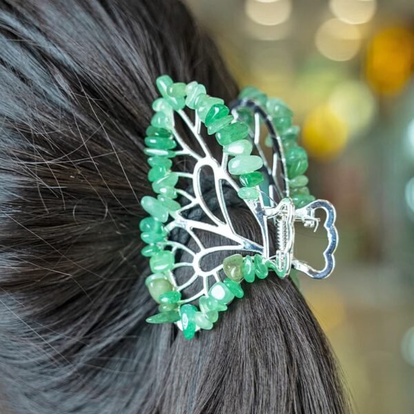 green aventurine jade Butterfly Hair Clip
