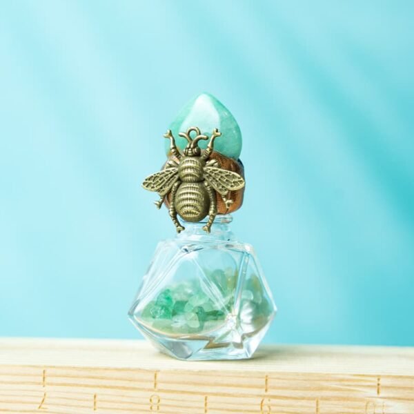 green aventurine jade heart fluorite wishing bottle