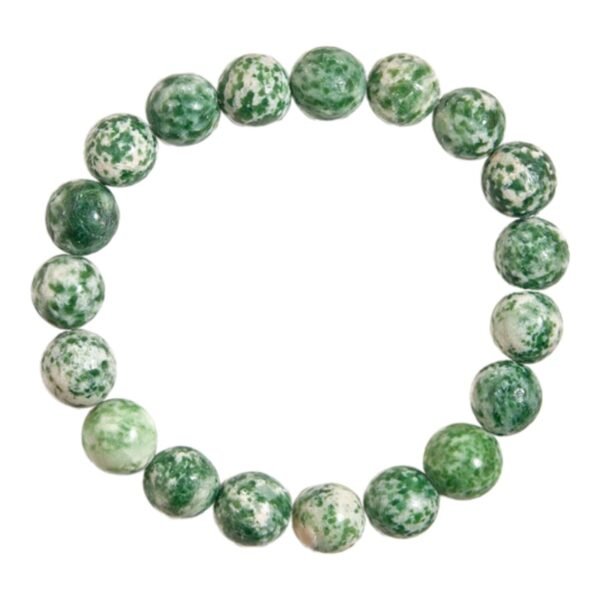 green white dot qinghai jade crystal bracelet
