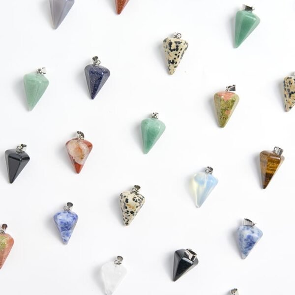 mini crystal gemstone Cone Pendant charms