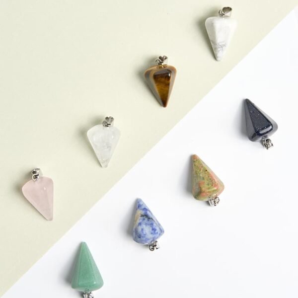 mini crystal gemstone Cone Pendant charms