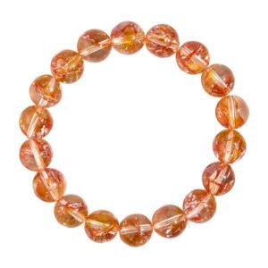orange crackle Phoenix Feather crystal bracelet