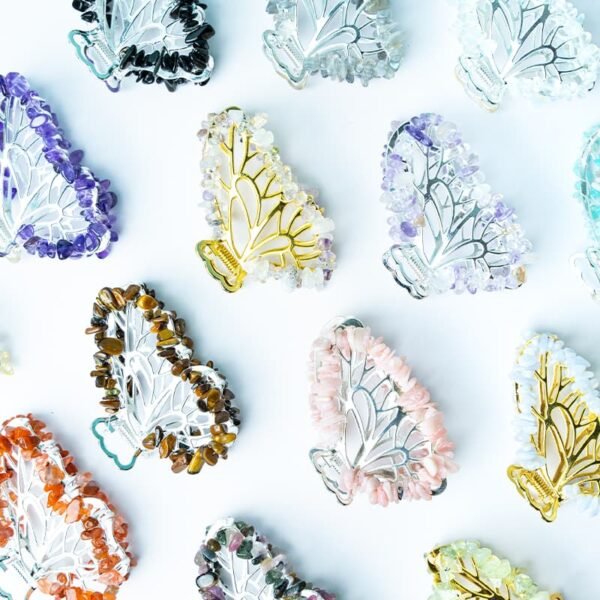 quartz crystal Butterfly Hair Clip