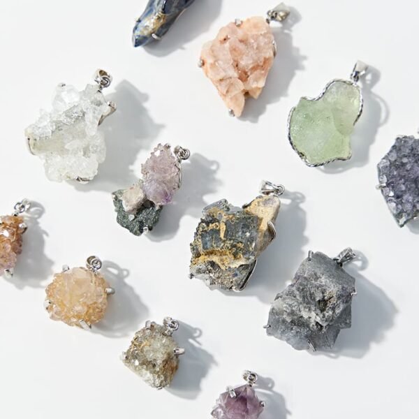 Raw Crystal Cluster Quartz Specimen Pendant