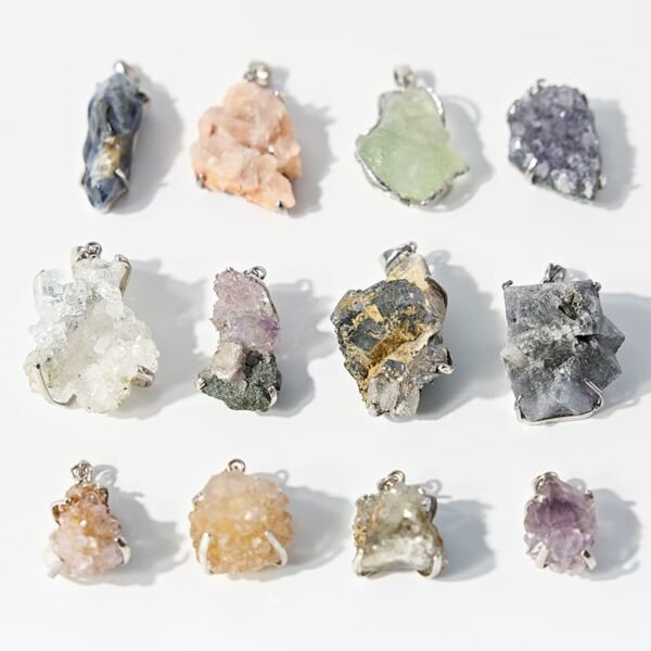 Raw Crystal Cluster Quartz Specimen Pendant
