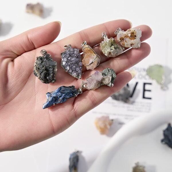 Raw Crystal Cluster Quartz Specimen Pendant